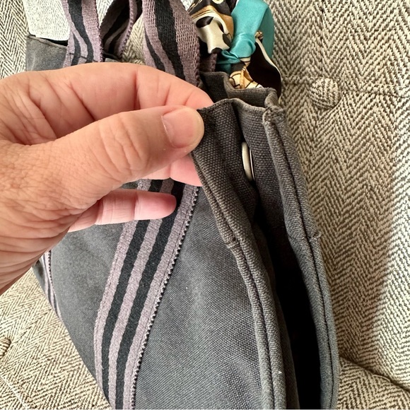 🦚HP🦚 HERMÈS Noir Toile Officier Fourre-Tout PM Bag - Picture 4 of 13